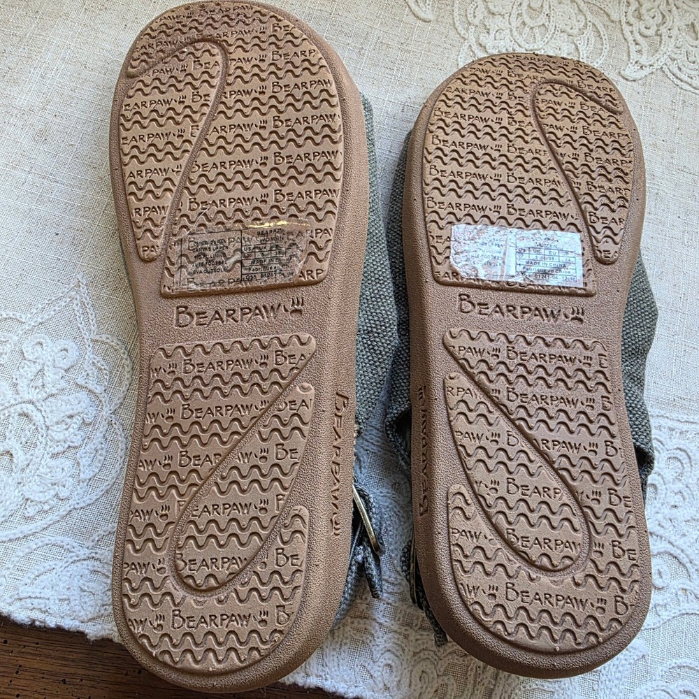 Bearpaw Duran Sandals Size 7 Olive Green Canvas‎ Jute Slingback 2210W-DURAN - Picture 6 of 8